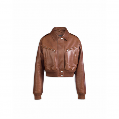 LORO PIANA LEATHER SHORT JACKET